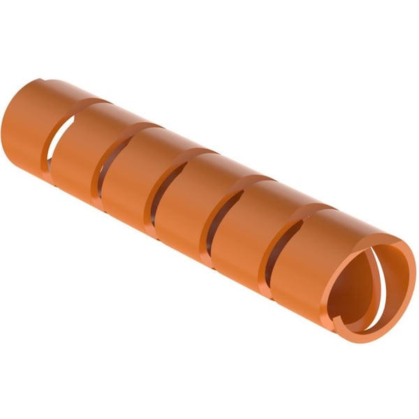 Spiral Wrap, 2 in Max Bundle Dia., 100 ft, Polyethylene, Orange